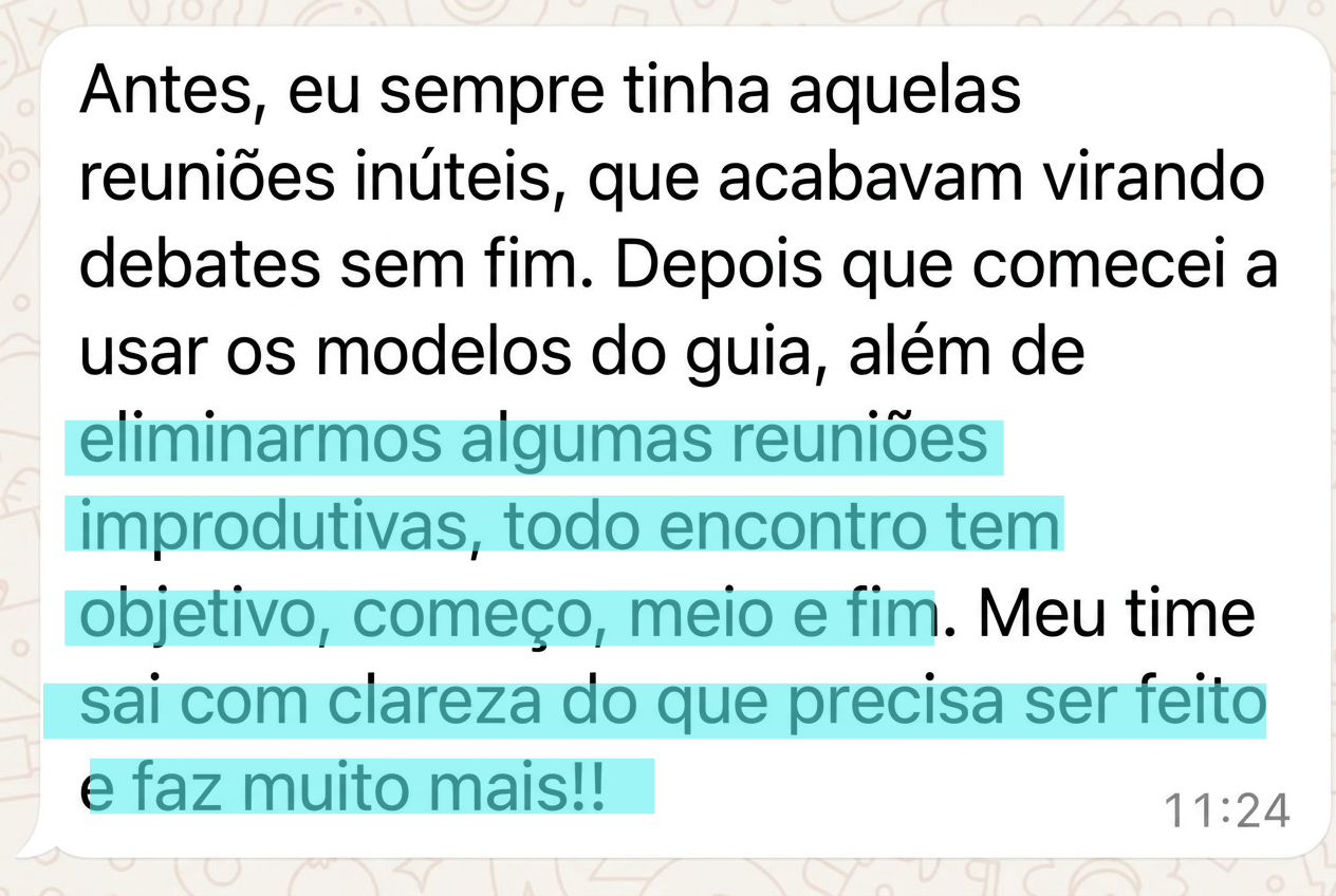 Depoimento de uma profissional sobre reuniões mais objetivas