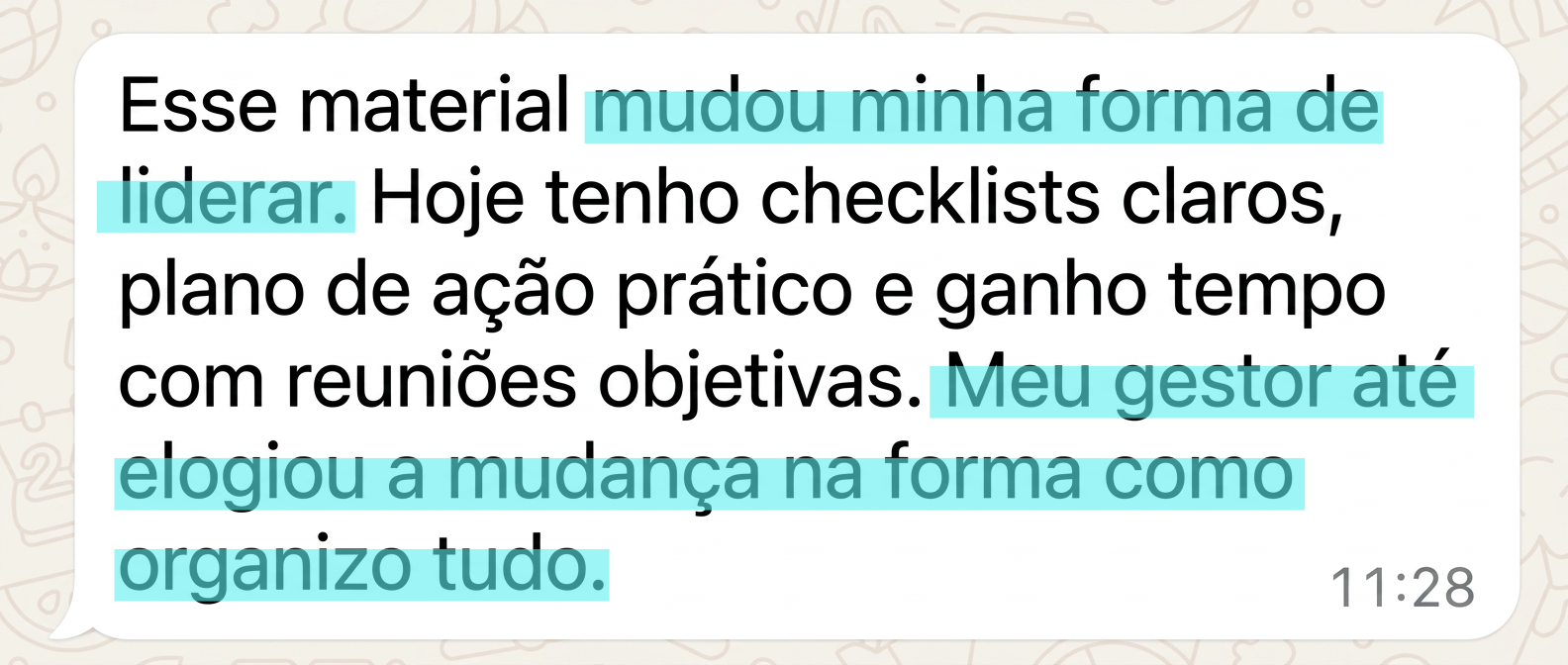 Depoimento de uma líder sobre clareza na condução de reuniões